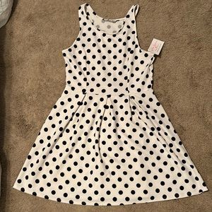 NWT Black and White Polka Dot Dress Size L